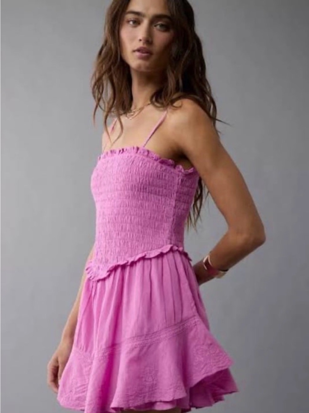 American Eagle Outfitters Bella Tiered Romper Boho Festival Summer Casual